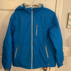 L.L. Bean Blue winter coat with Hood, Water-Resistant Material, and fleece lined